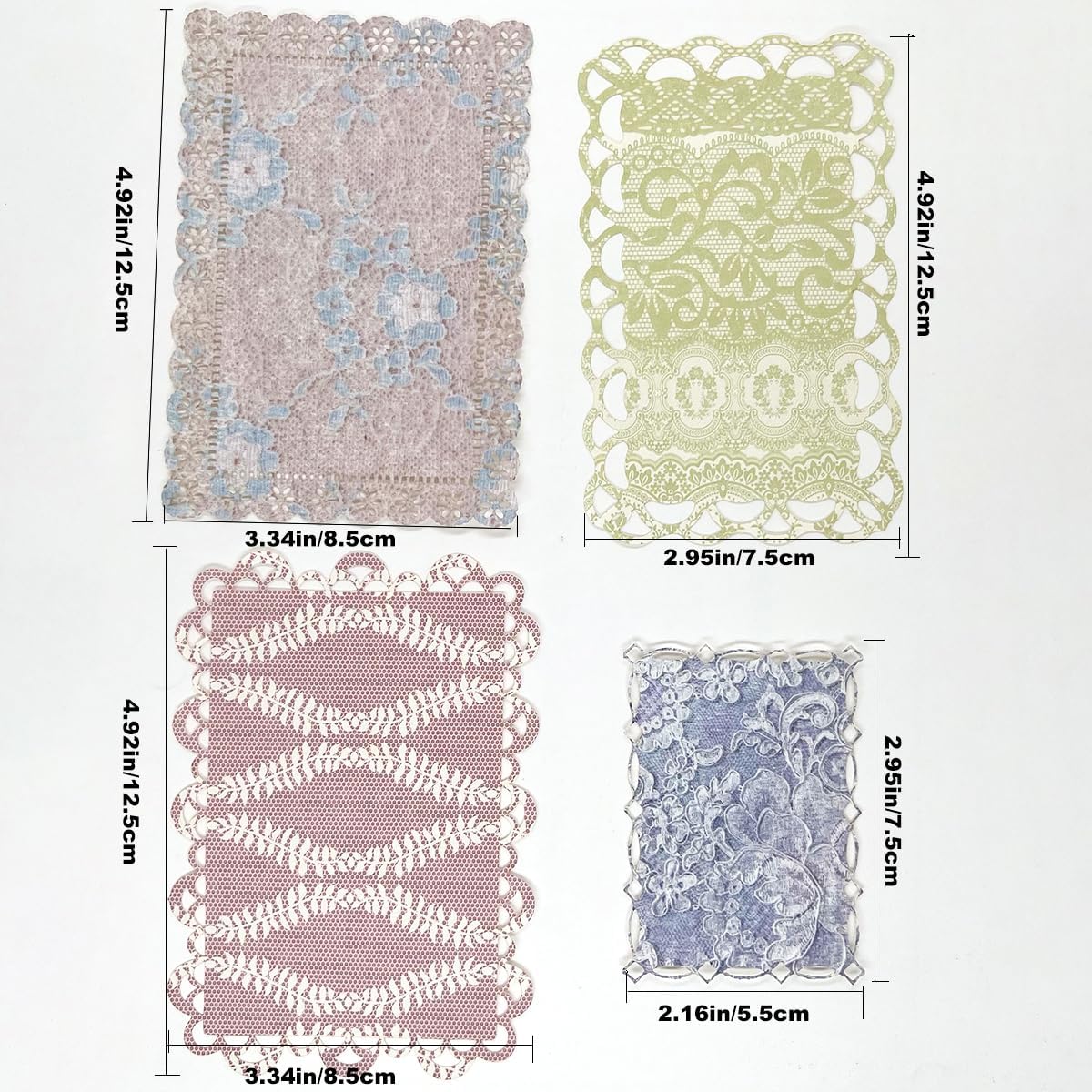 14 Sheets Vintage Lace Edged Plant Scrapbook & Embossed Textured Paper image 4