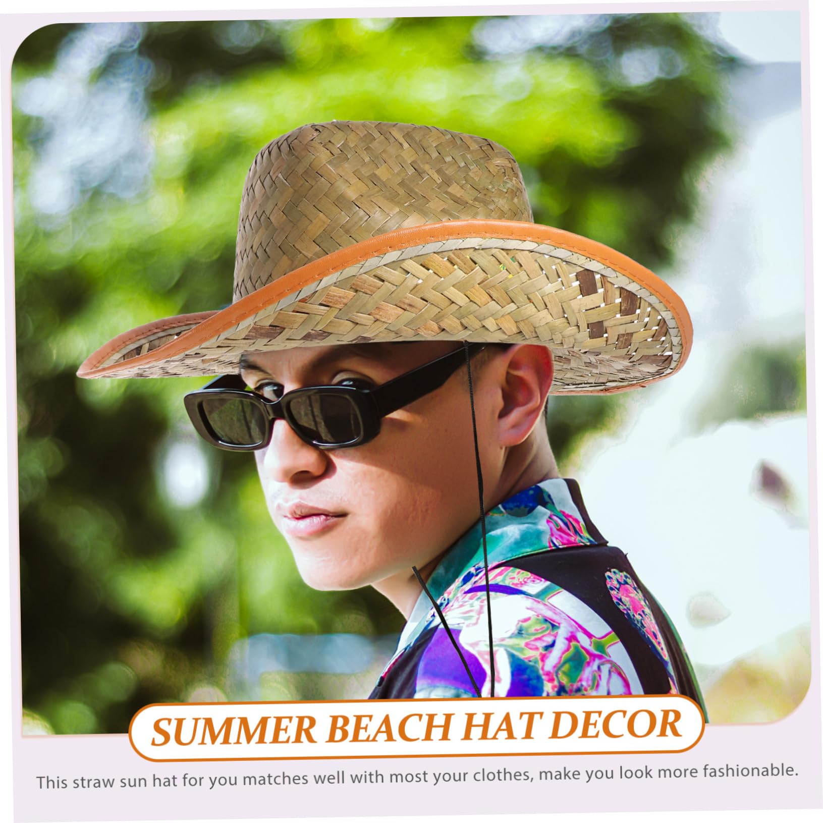 POPETPOP Sombrero para Sol Masculino, ala Ancha Transpirable y Cómodo, Adecuado para Vacaciones Playa