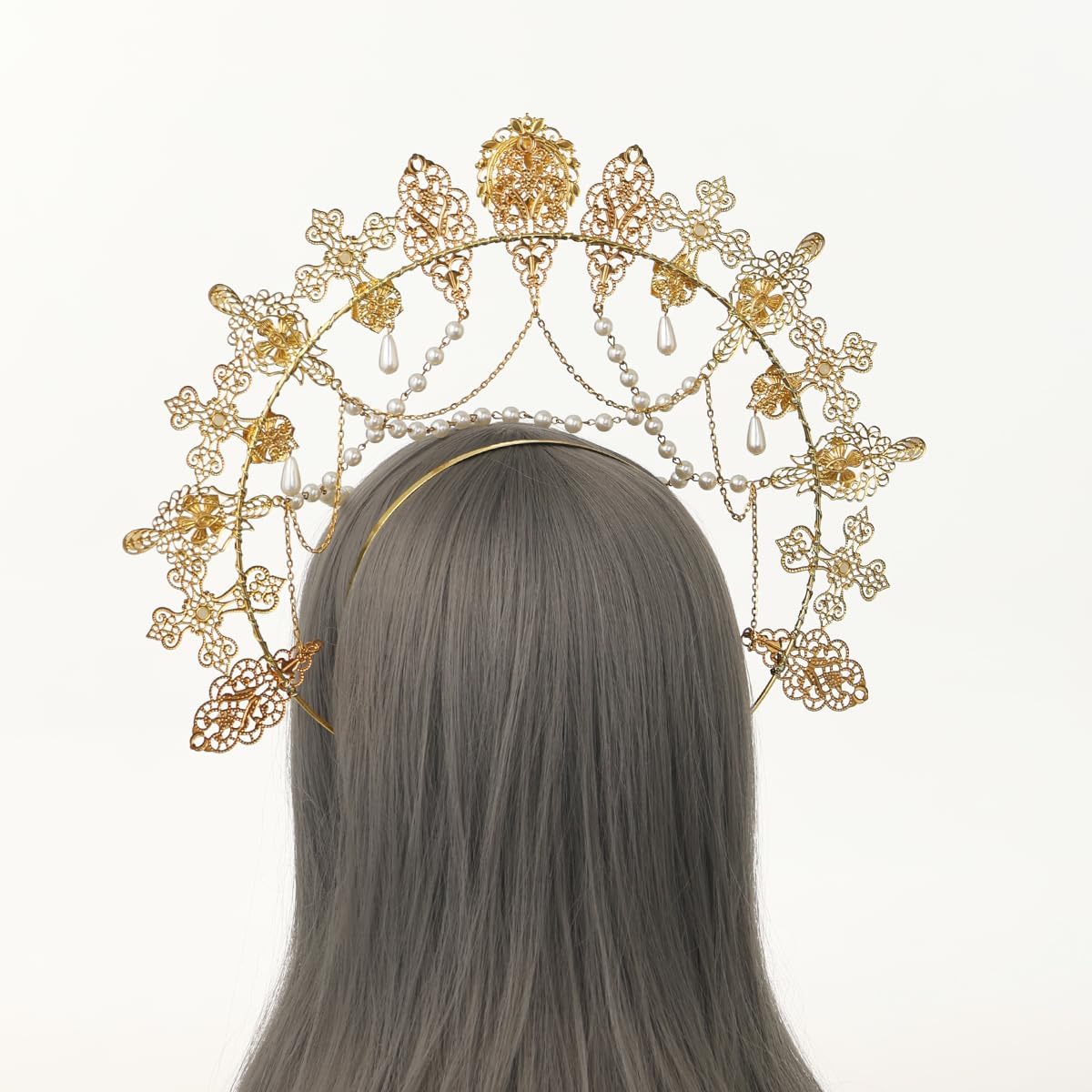 COSDREAMER Halo Crown Mary Goddess Headband Women's Halloween Costume Goddess Headwear (X)