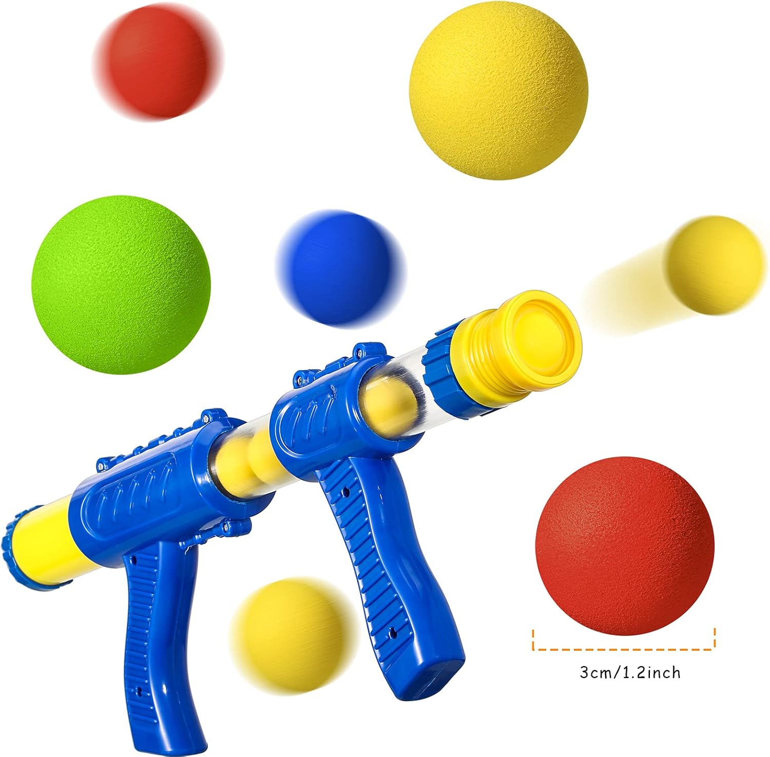 Sumind 48 Pieces Foam Balls Bulk Rounds Refill Balls Soft Foam Bullet Replacement Refill Pack for Blasters Guns for Kids Birthday Party Games Favors Gifts for Boys and Girls(Red, Blue, Green, Yellow)