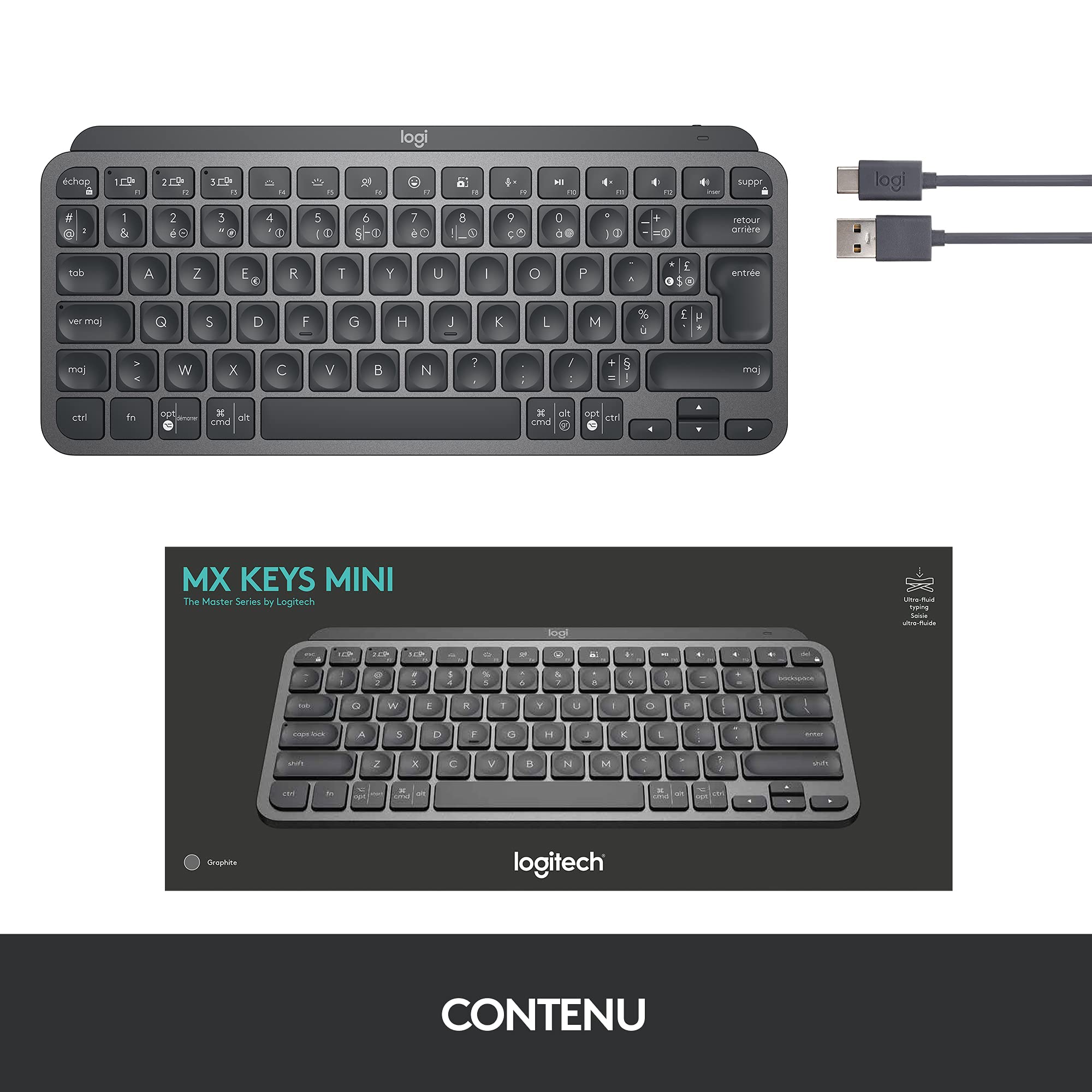 Logitech MX Keys mini tastiera wireless - FRA AZERTY