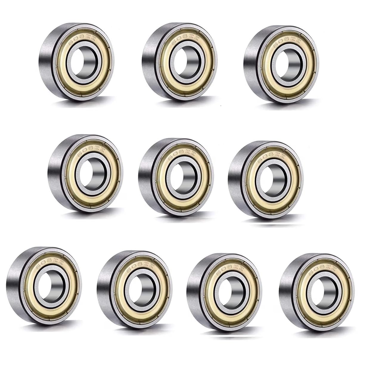 608 ZZ Bearings - 10 Pack for Skateboards -5