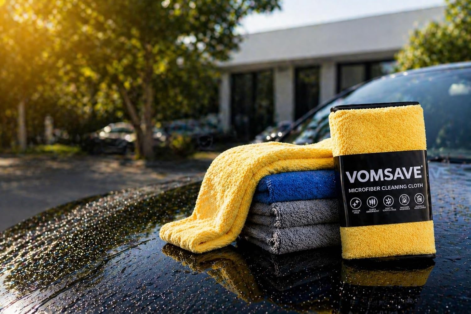 VOMSAVE Microfiber Cleaning Cloth, 40x40 cm, Extra Thick, Silk Banded Edges, for Cars, Bikes, Interior and Exterior (Pack ... - Review, Price and Buying Guide