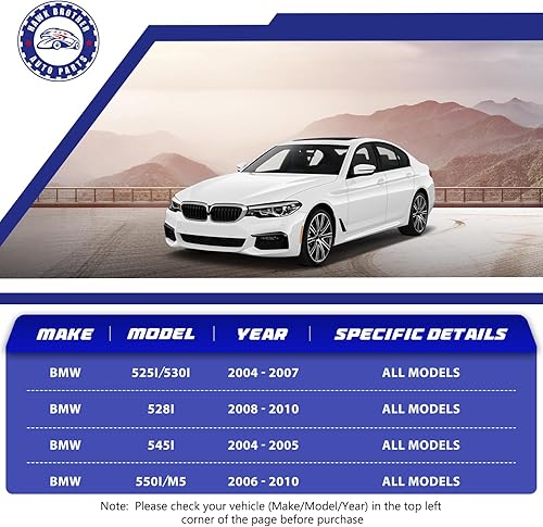 Miniatura 2 de Brazo de control, 8 piezas, kit de suspensión delantera inferior y barra de acoplamiento exterior compatible con BMW E60 525i 528i 530i 535i 545i