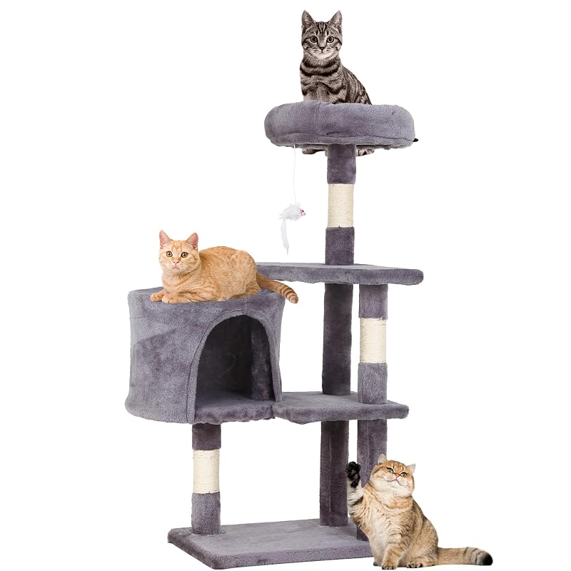 Árvore de atividades para gatos FDW com postes de sisal Light Gray, 91 cm