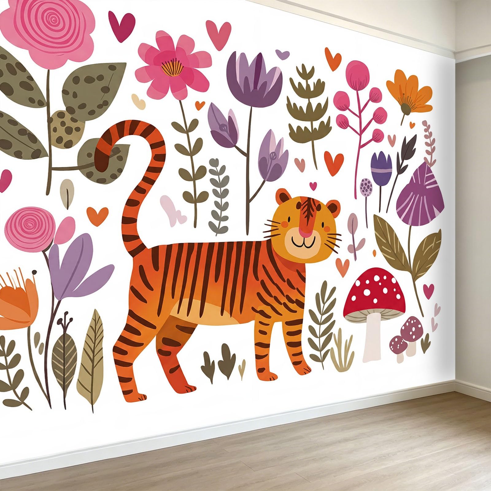 Papier peint intissé tigre pour transformer le mur de votre salon