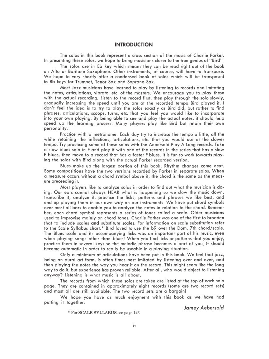 Charlie Parker Omnibook: C Instruments Edition, Transcribed Solos with Downloadable Audio