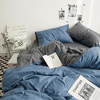 UCHUANG Duvet Cover Set Queen Size 4 Pcs