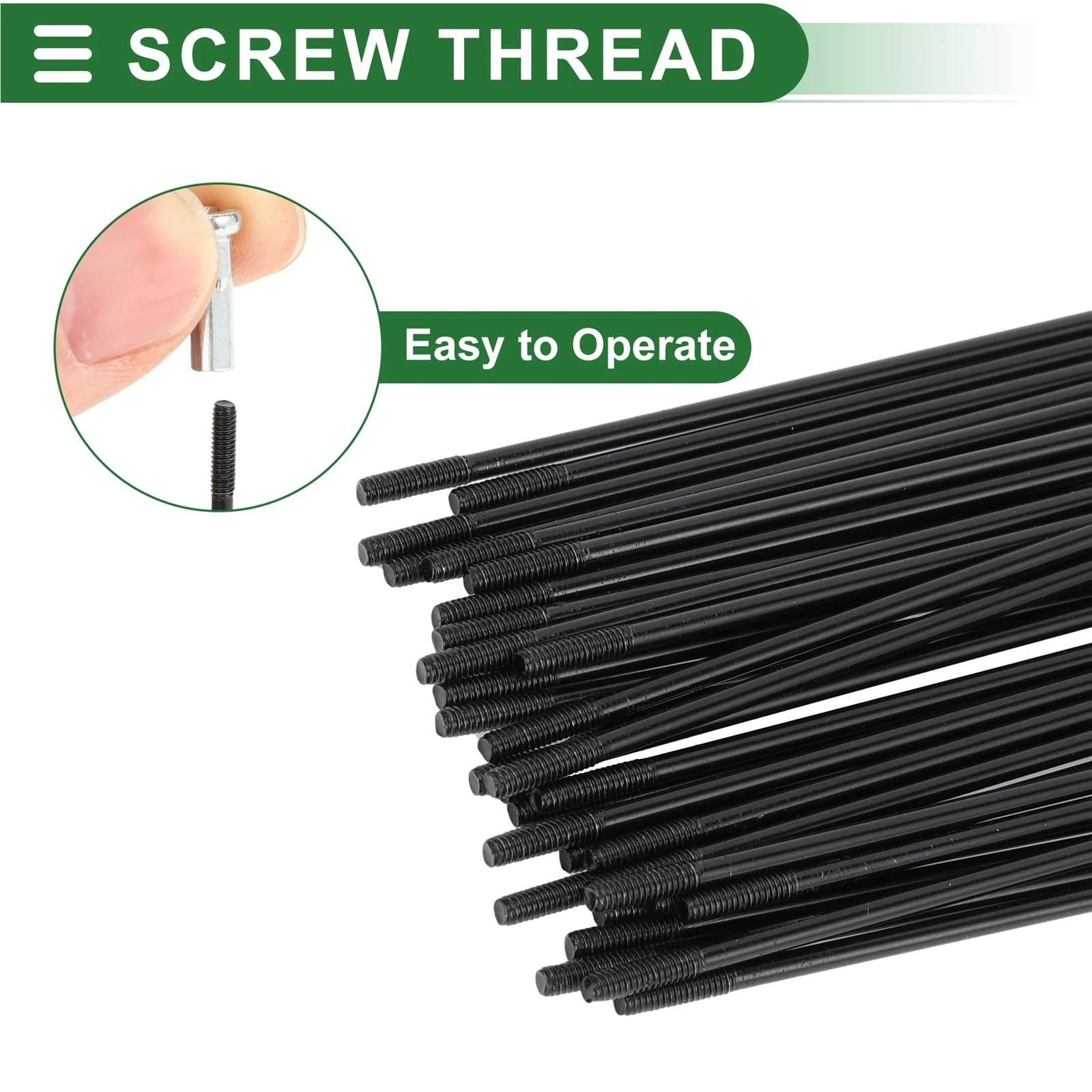 Szprycha do koła rowerowego, Szprychy Rowerowe 14G Stal Węglowa Czarne 36szt 125-269mm