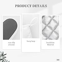 Vista 5 de Manoplas de Horno con Diseño de Hongos, Juego de Agarraderas de Silicona Vintage con Hoja Mágica, Guantes de Cocina Agarraderas Resistentes al Calor