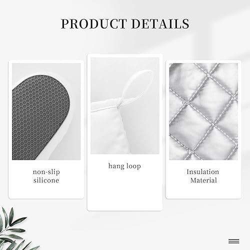 Miniatura 5 de Juego de 4 guantes para horno y agarraderas de silicona de mármol azul, accesorios de cocina, resistentes al calor, agarradera antideslizante para