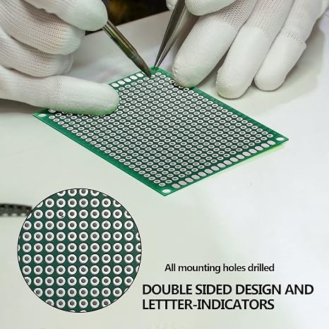 68 Pcs Double Sides PCB Board Prototype Kit, with 20 Pcs Universal Female/Male Printed Circuit Boards, 40 Pcs Pin Connectors, 12 x 2/3 Pin Screw Terminals for DIY Soldering Electronic Project