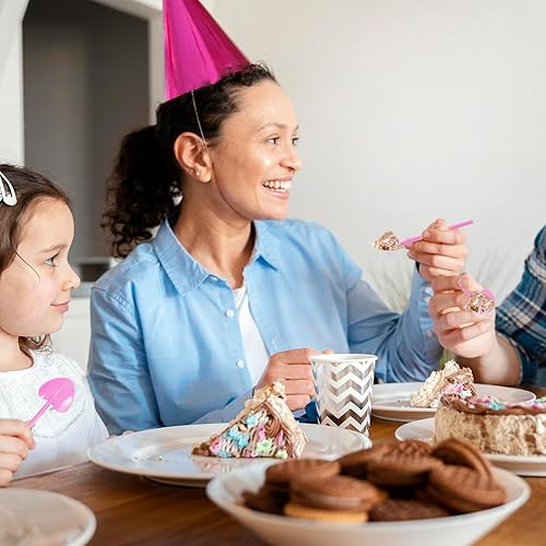 Miniatura 9 de VEIREN 100 cucharas de plástico desechables en forma de corazón envueltas individualmente, degustación de muestras para servir postre para pasteles,
