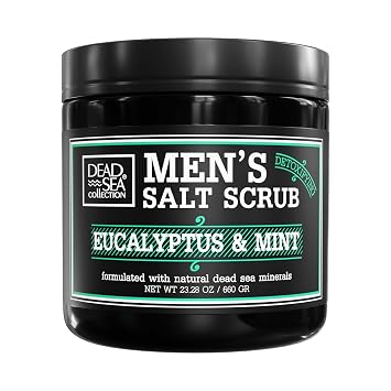 Salt Body Scrub Eucalyptus & Mint For Men Moisturizes, Exfoliates & Nourishes Skin Cleanses & Detoxifies with Dead Sea Minerals Dead Sea Collection - 23.28 OZ