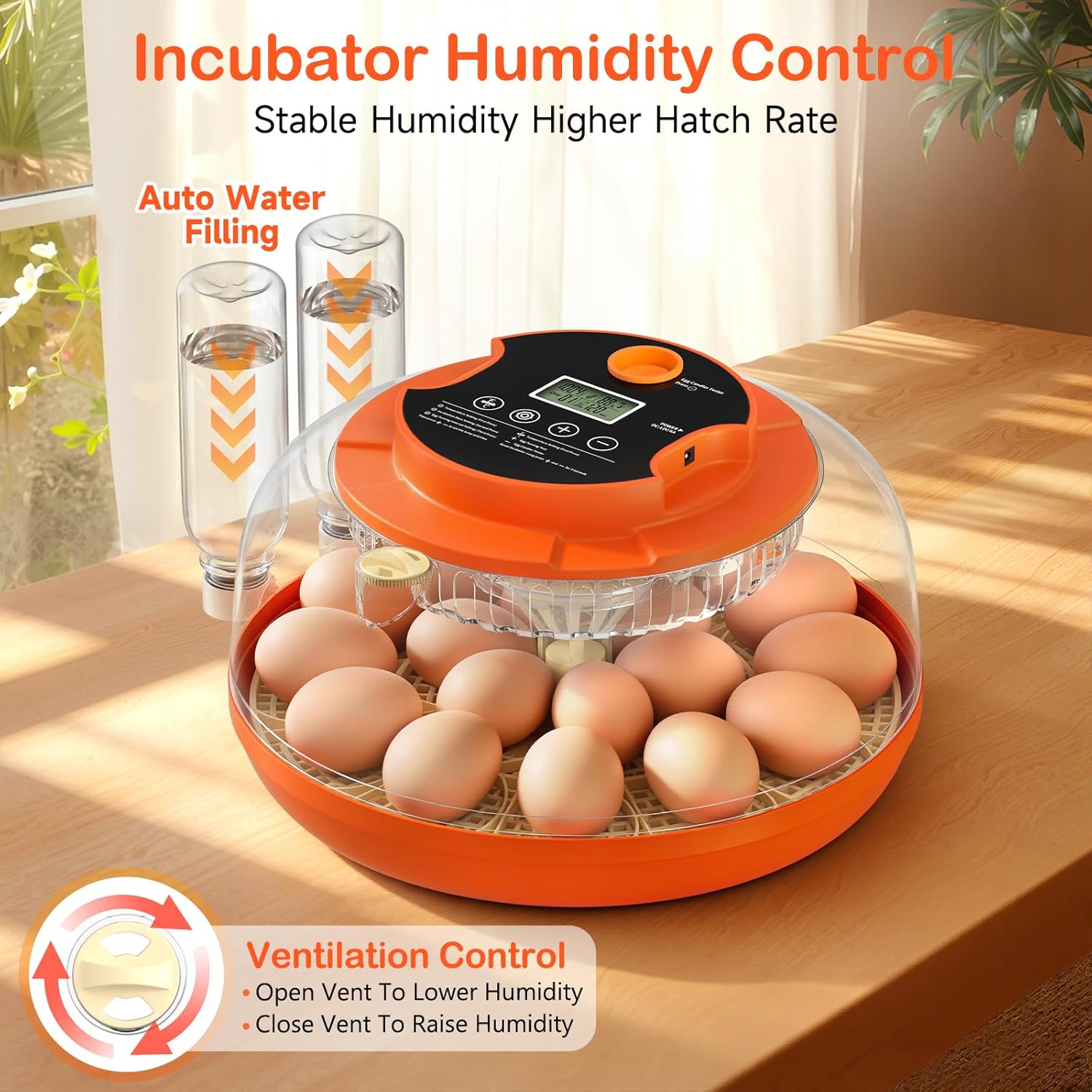 18 Egg Incubators for Hatching Eggs, Automatic Egg Turning and Humidity Control Incubator for Hatch Chicken Duck Quail Pigeon Pheasant Partridge Home Classroom Lab-
