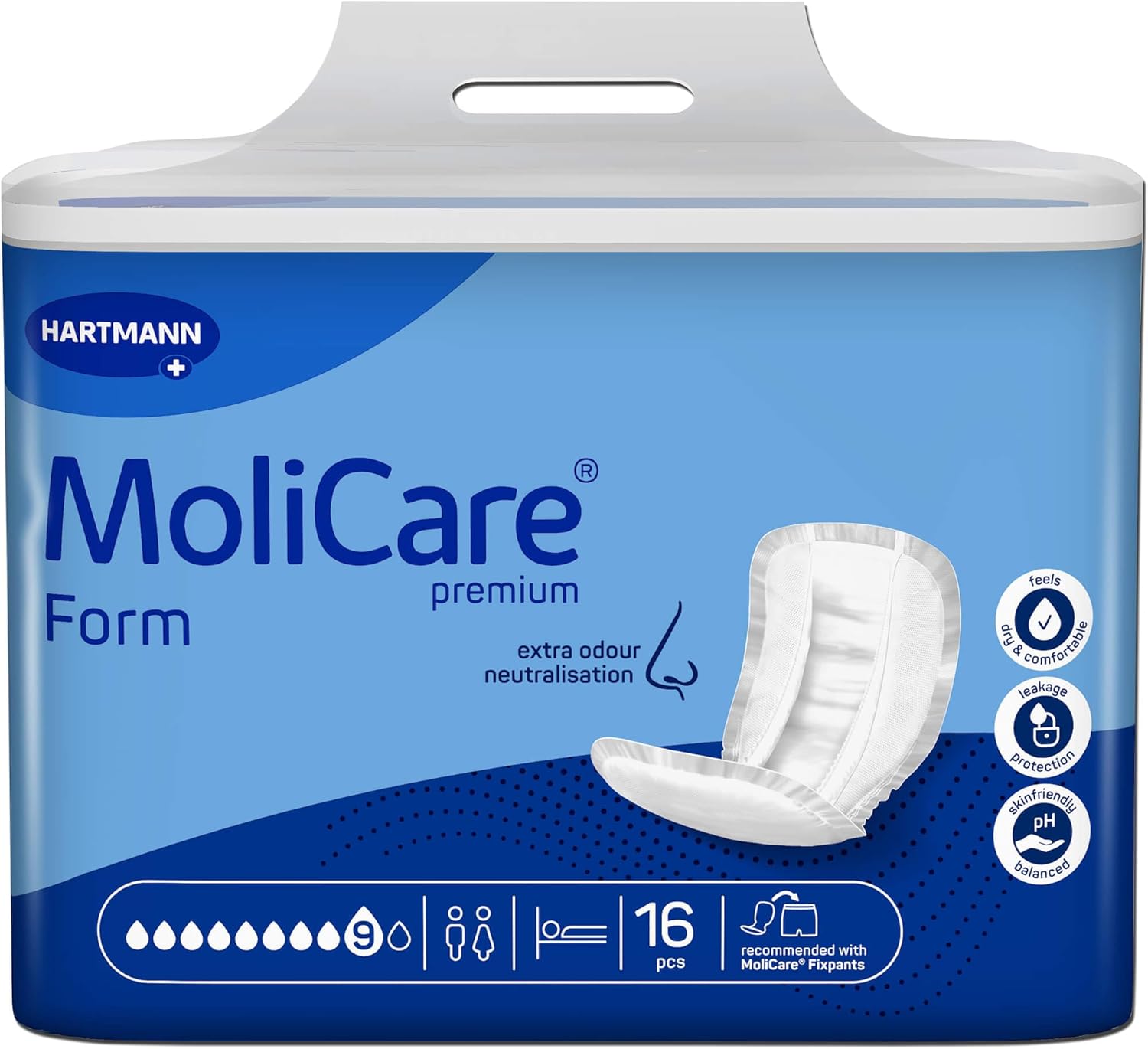 MoliCare Premium Form 9 Tropfen Inkontinenzeinlagen, 16 pc Dépôts