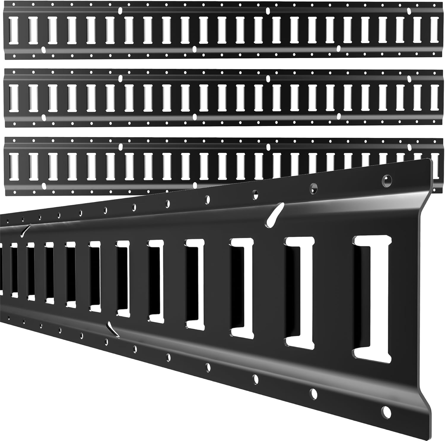 E Track 4'（2 Pack） with Powder-Coated Steel Trailer Tie Down for Garages, Trucks, Pickups, and Vans, E-Track Rail Reliable Cargo Restraint (Screws Not Included)