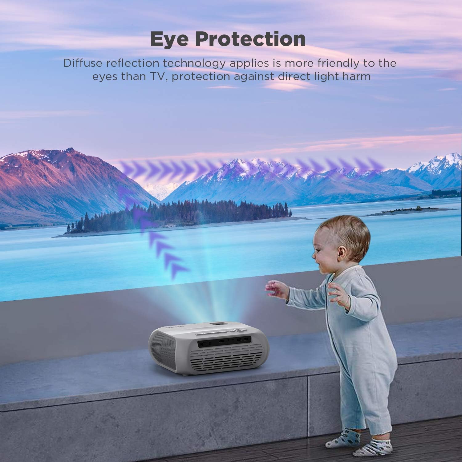 Review Discount WiFi Outdoor Projector, Ultra Portable Mini Projector 300'' Display for Outdoor Movie, Compatible with iPhone/Android/Laptops/DVD Players/Windows¡­