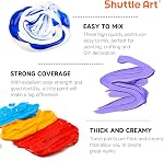 Shuttle Art Acrylic Paint, 50 Colors Acrylic Paint Set, 2oz/60ml Bottles, Rich Pigments, Water Proof, Premium Acrylic Paints for Artists, Beginners on Canvas Rocks Wood Ceramic Fabric