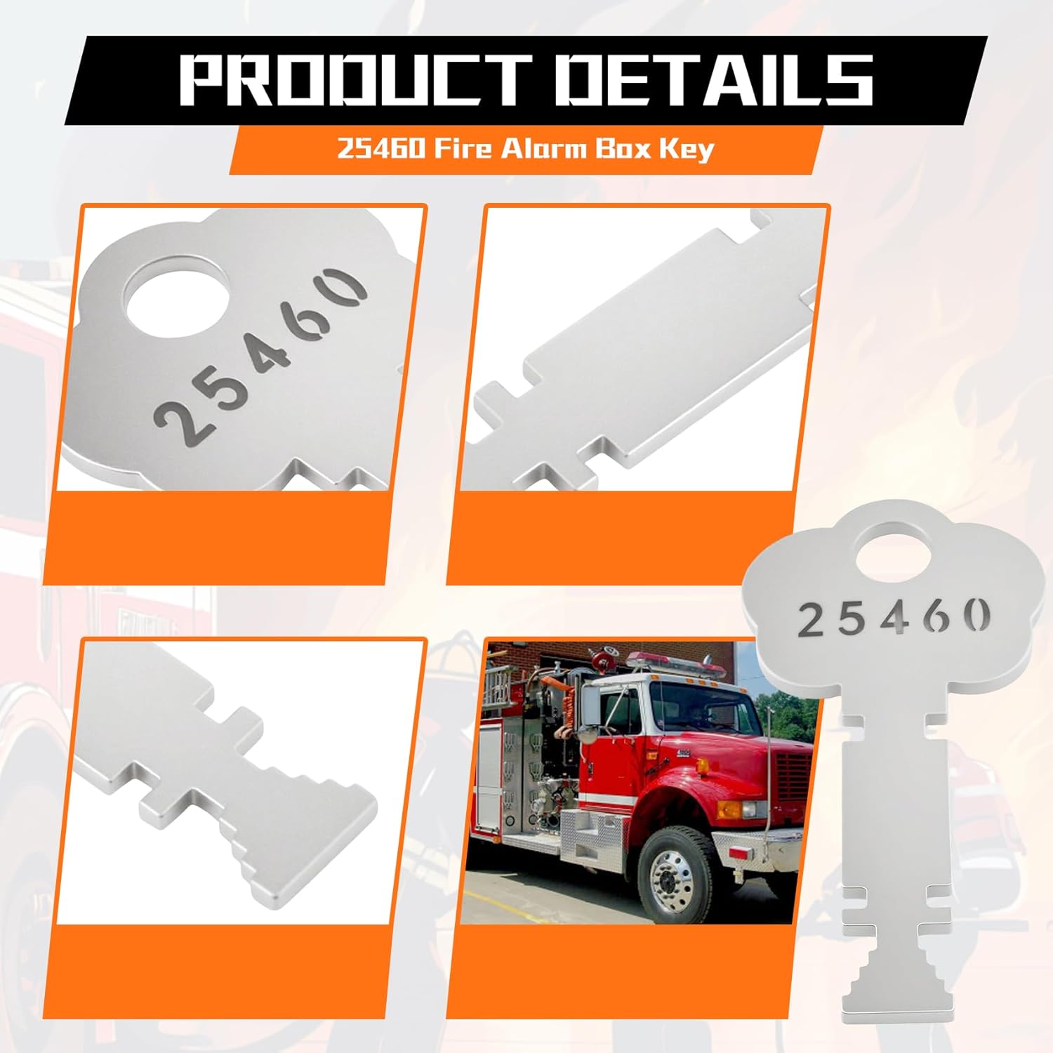 Fire Alarm Box Key 25460 - for Gamewell Fire Alarm Box, Elevator & Emergency Entry (2-Pack) | Heavy Duty Stainless Steel Christmas Tree Key | Firefighter Tools