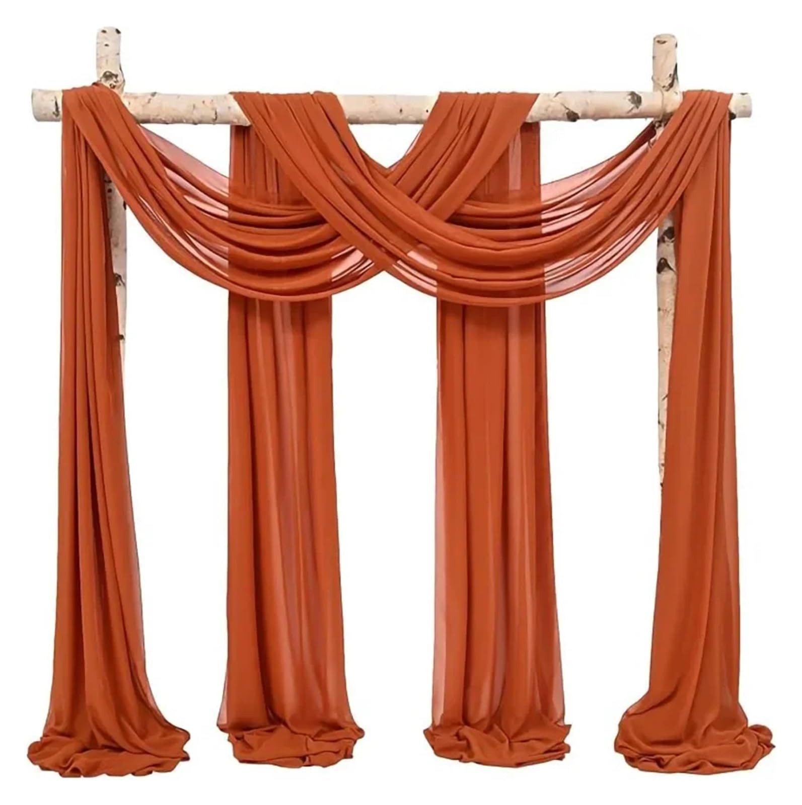 Drapierstoff für Hochzeit, durchscheinender Hintergrund für Brautzeremonie, Decke und Empfang, Dekoration (je 70 x 500 cm), elegante Veranstaltungsdekoration, 2 Stück