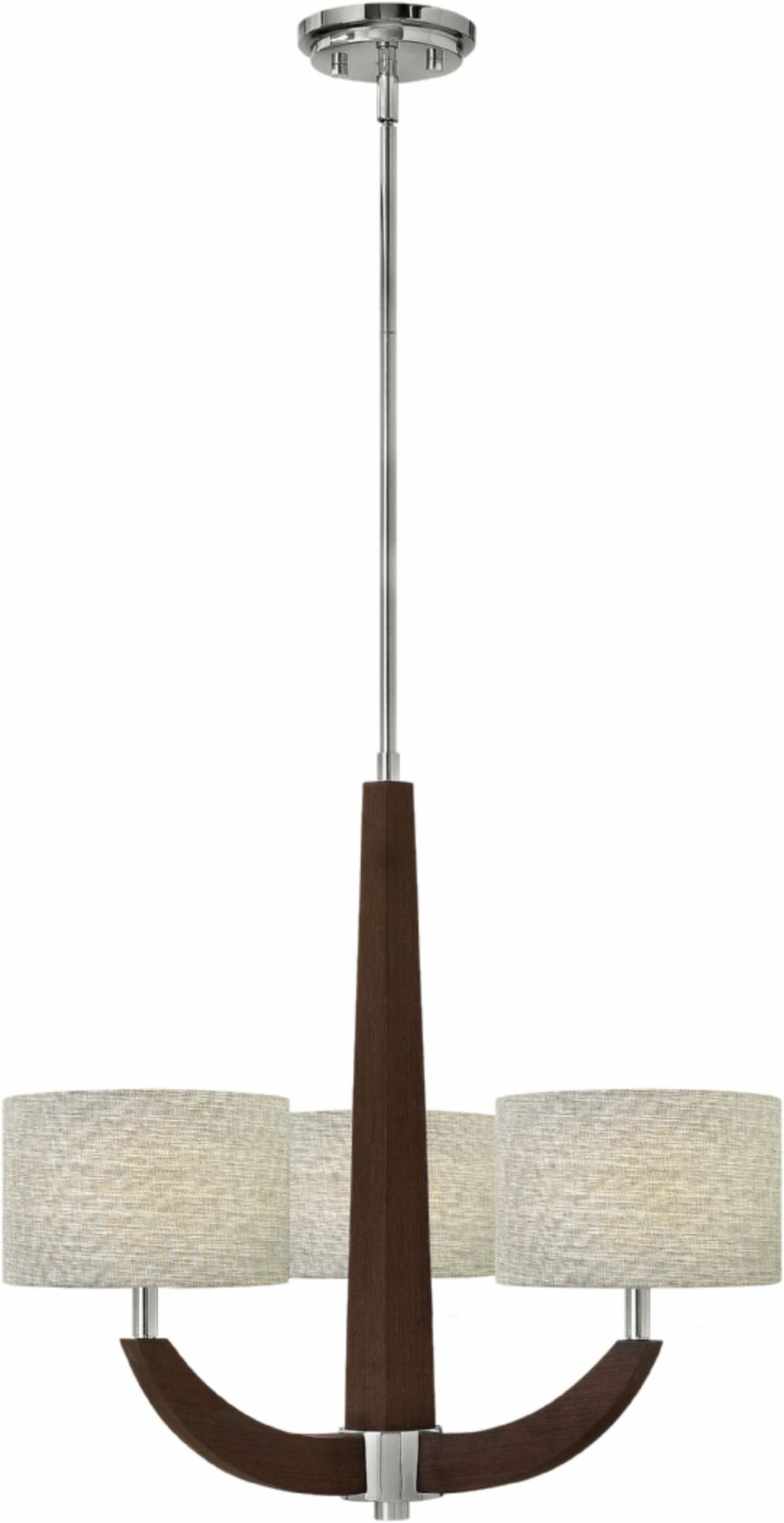 Hinkley FR42343PCM Cameron - Three Light Island Chandelier, Polished Chrome Finish with Textured Fabric Shade