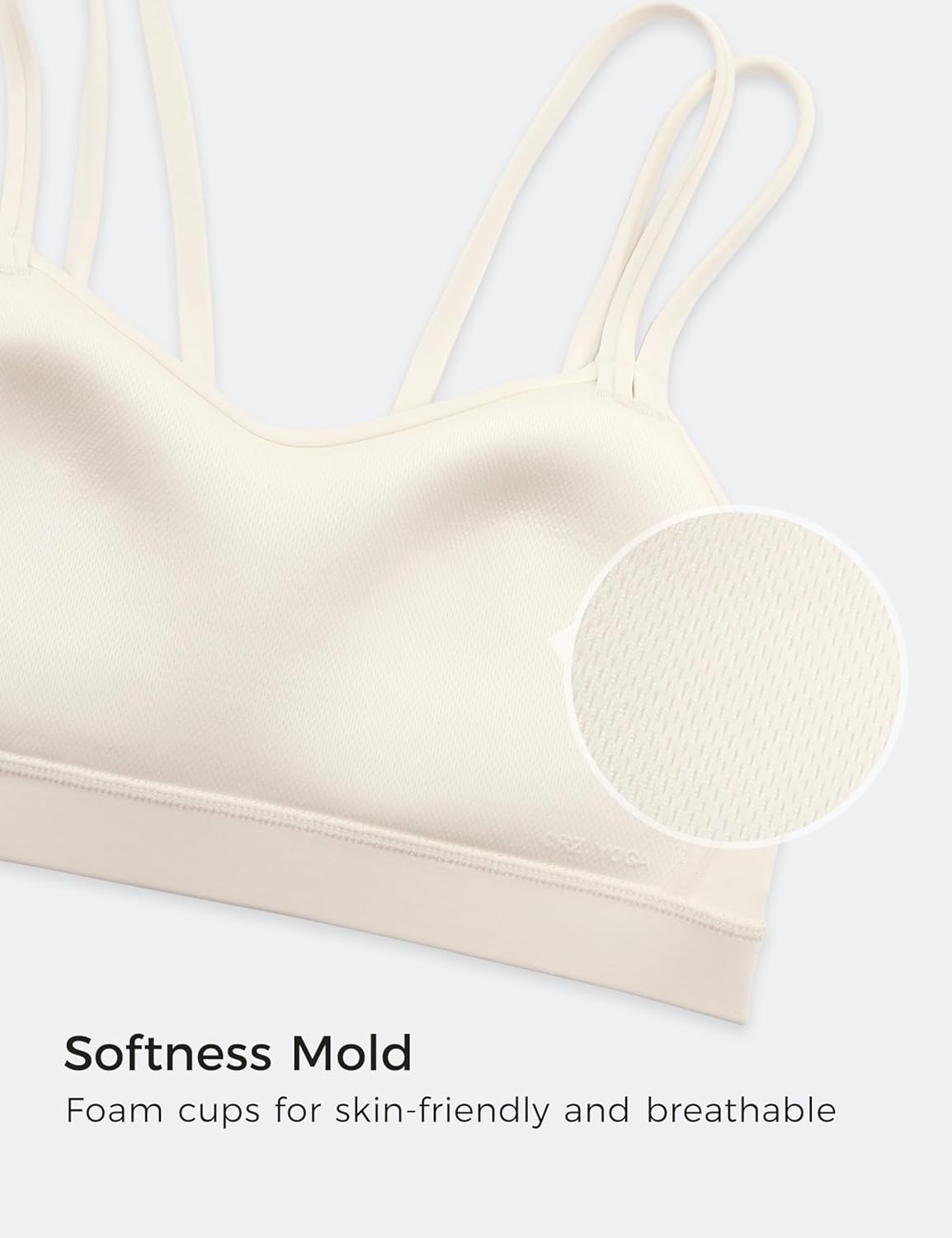 CRZ YOGA Softness Mold Butterluxe V Neck Sports Bras for Women - Workout Top Double Spaghetti Straps Wireless Yoga Clothes - Image 3