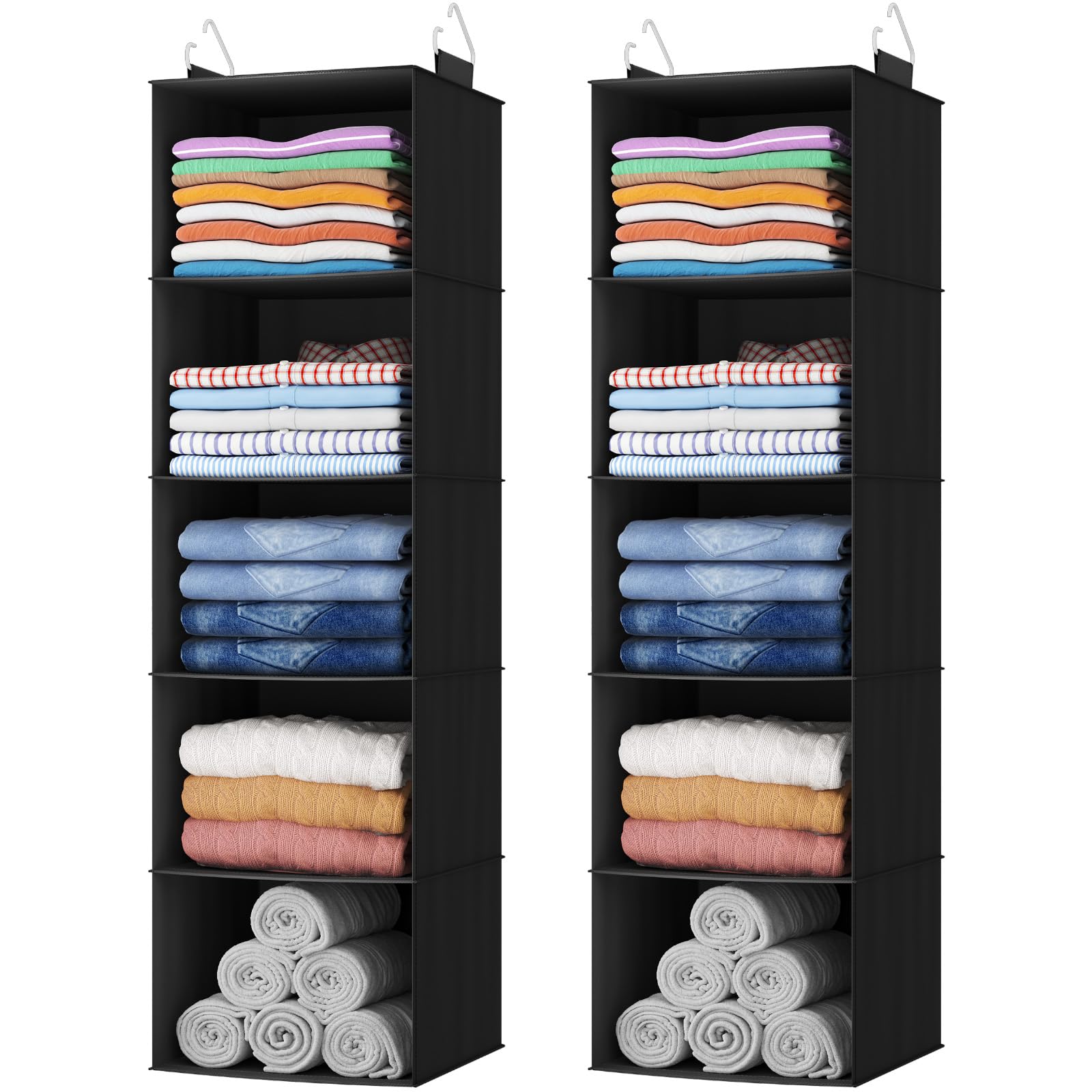Lifewit Hanging Wardrobe Storage Organiser for Clothes 5 Tier 2 Pack — image 1