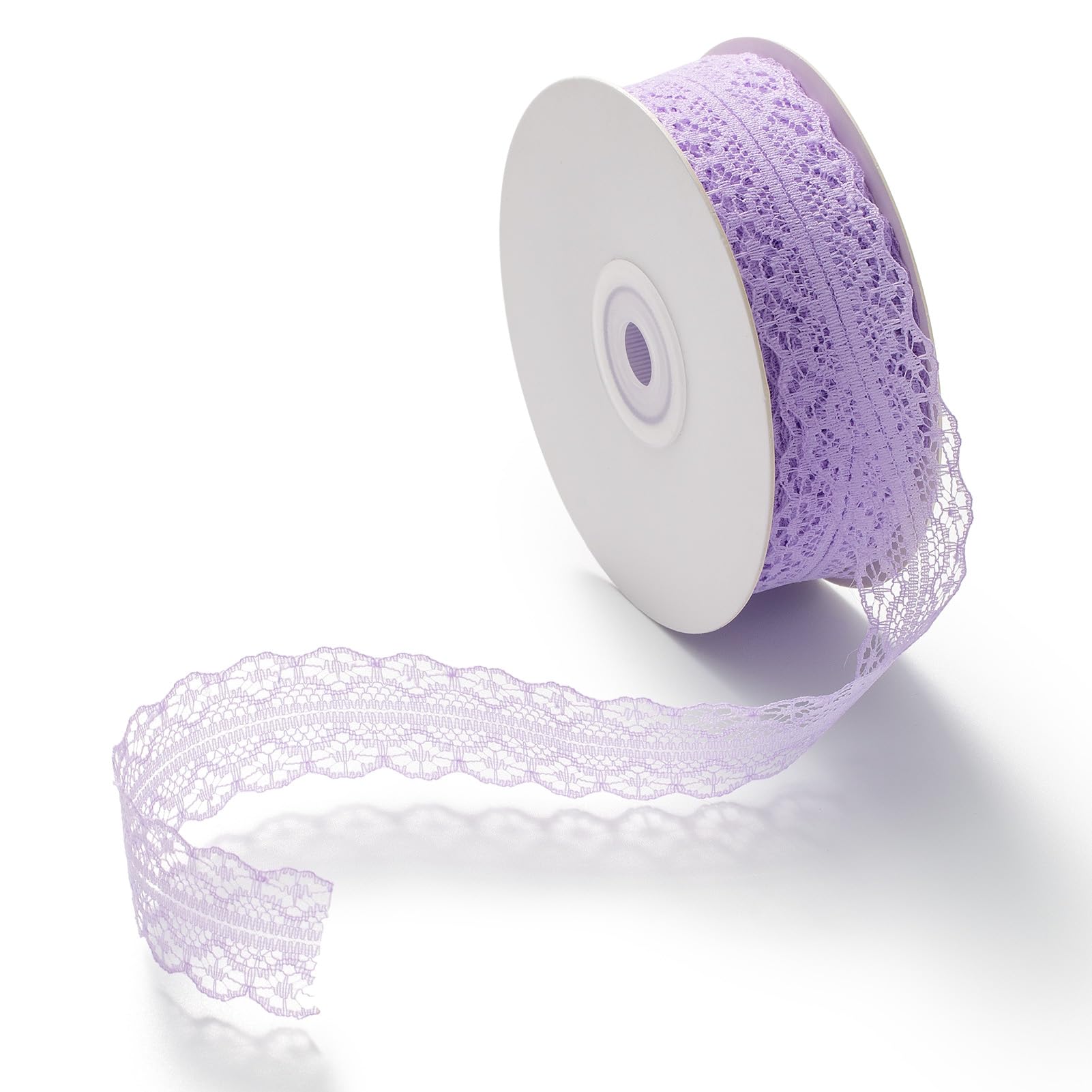 Bordo Elastico In Organza Chiffon Con Volant, Viola Chiaro, 1.5 Cm X 20 Metri, Per Cucito E Matrimoni