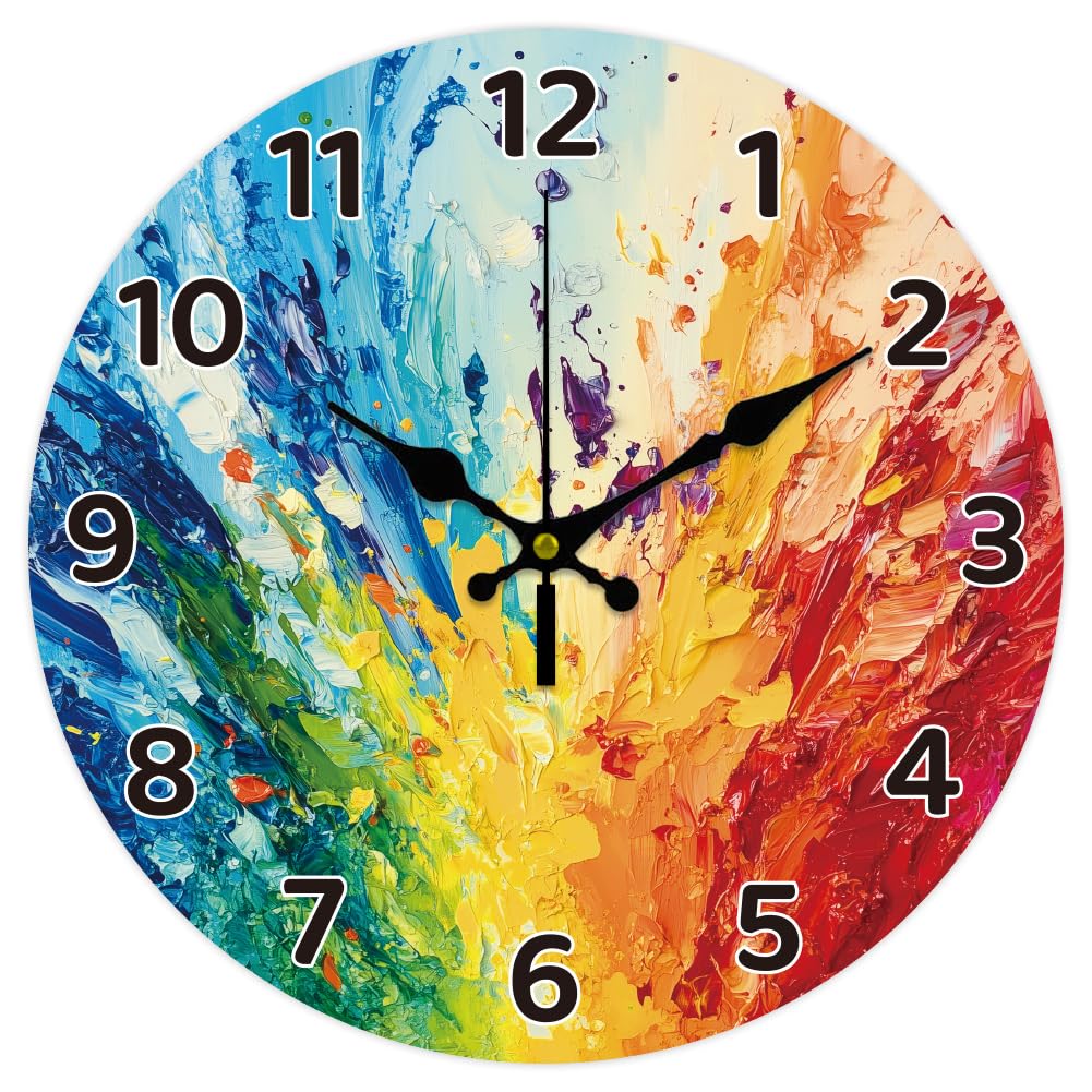 Horloge murale en bois silencieuse CHGCRAFT pour travailler