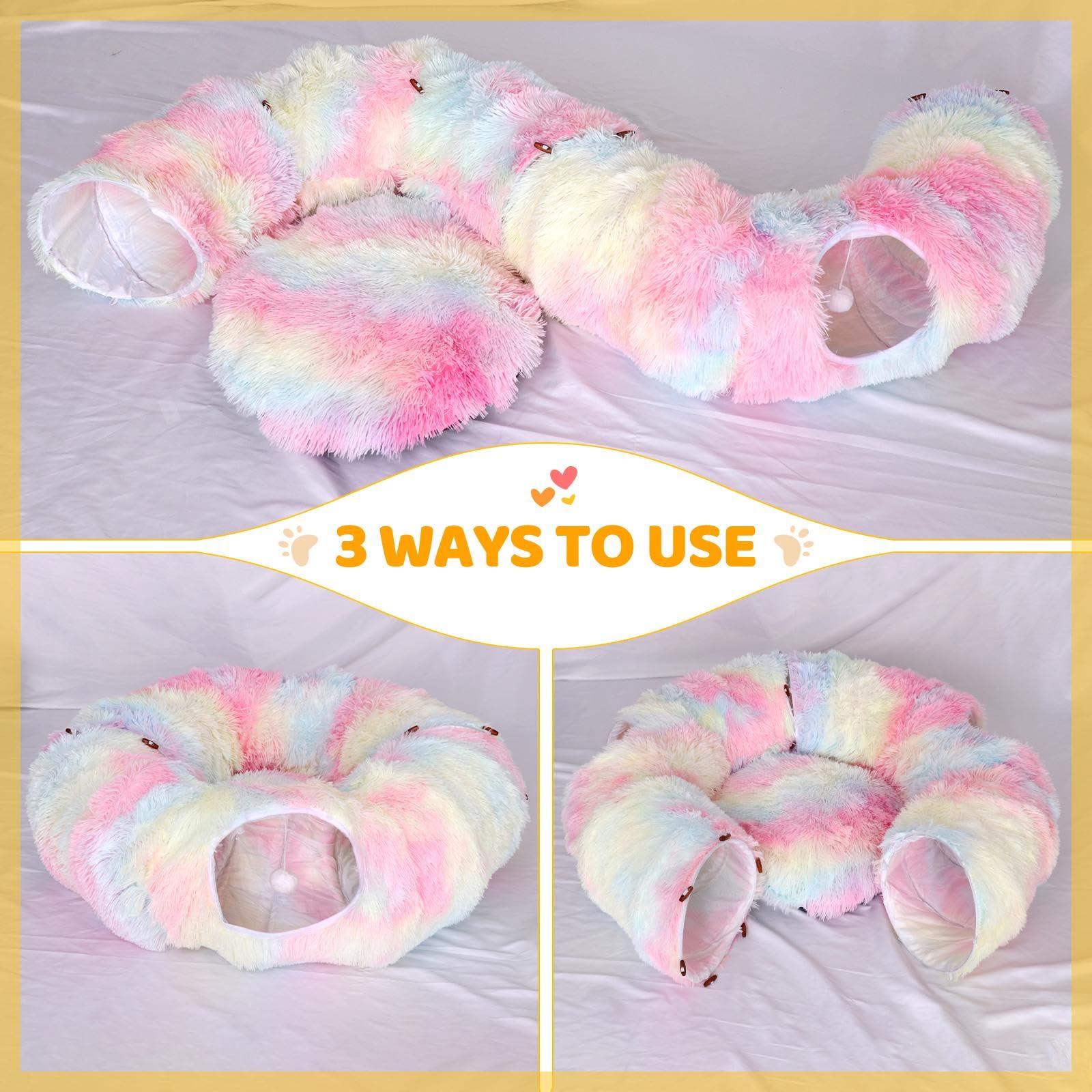 Cama para Gatos, Casa para Gatos, Juguete para Gatos, Cueva Plegable para Gatos, Cama para Mascotas Pequeñas (Gatitos), Colorful