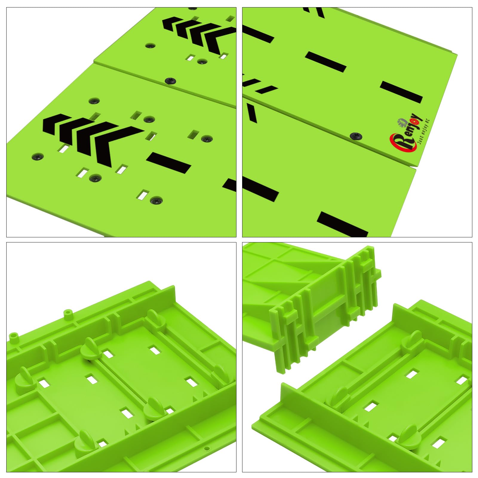 Rampa de arranque de coche RC Rampa RC para saltar acrobacias juego para 1/14 1/16 1/18 1/24 modelo de coche a control remoto, verde