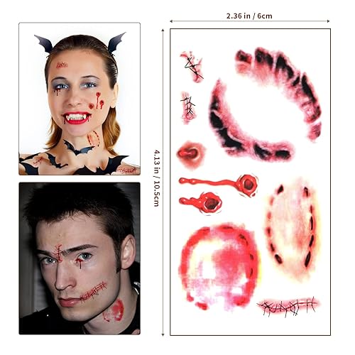 Miniatura 8 de Dealglad tatuaje falso de cicatriz - impermeable - 10 piezas