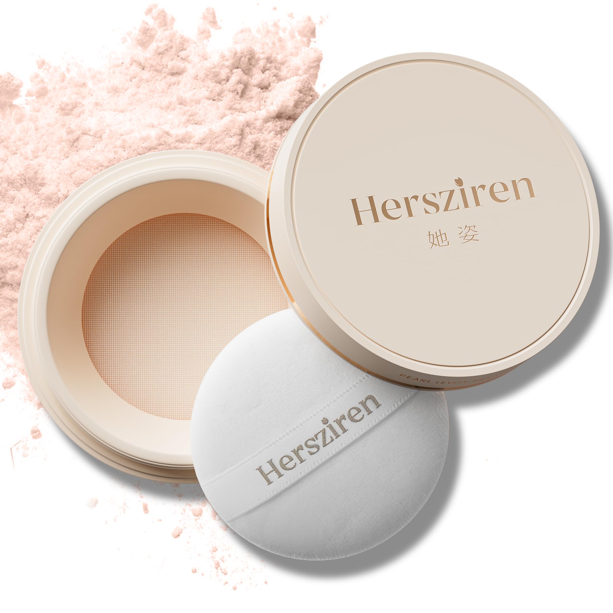 Hersziren Translucent Setting Powder, Oil Control & Lightweight Loose Powder with Soft-focus Finish, Minimizes Pores, Long Lasting Talc Free Setting Powder Makeup, 10g, Natural