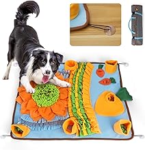 Nobleza Alfombra Olfativa Juego de Inteligencia para Perros, Juguete Interactivo, Estera de Alimentación Lenta para Entrenamiento de Forrajeo, Ventosas Antideslizantes, Snuffle Mat L75*W58CM Blue