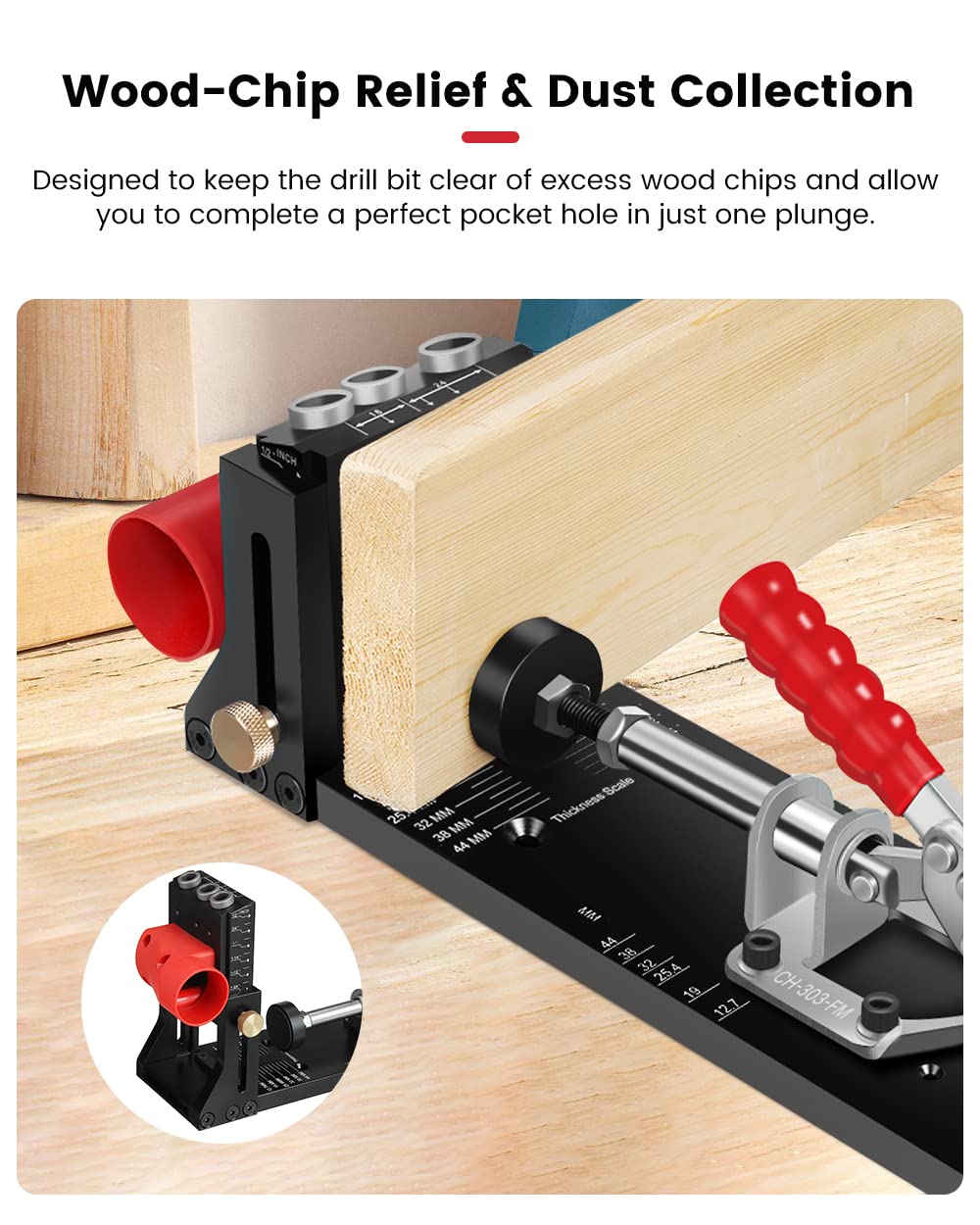 ジット JIT-EKUIML ENJOYWOOD XK4 Pocket Hole Jig Kit Aluminum Alloy Guide Woodworking