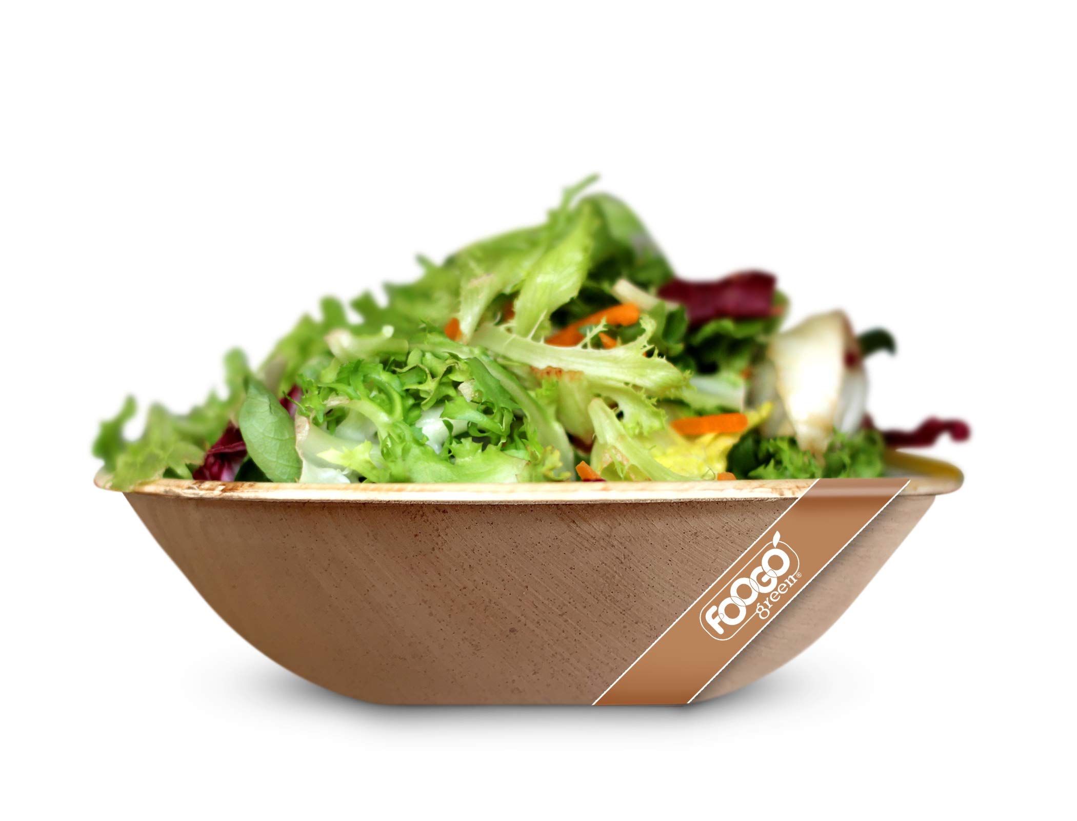 FOOGO Green 10 Disposable Palm Leaf Serving Bowls, 8"(20cm) 26.5oz (750ml) Party Salad Bowls, Deep Round, Eco Friendly Biodegradable, Wedding, Party Bowls, Like Wooden Bowl, Paper Bowl