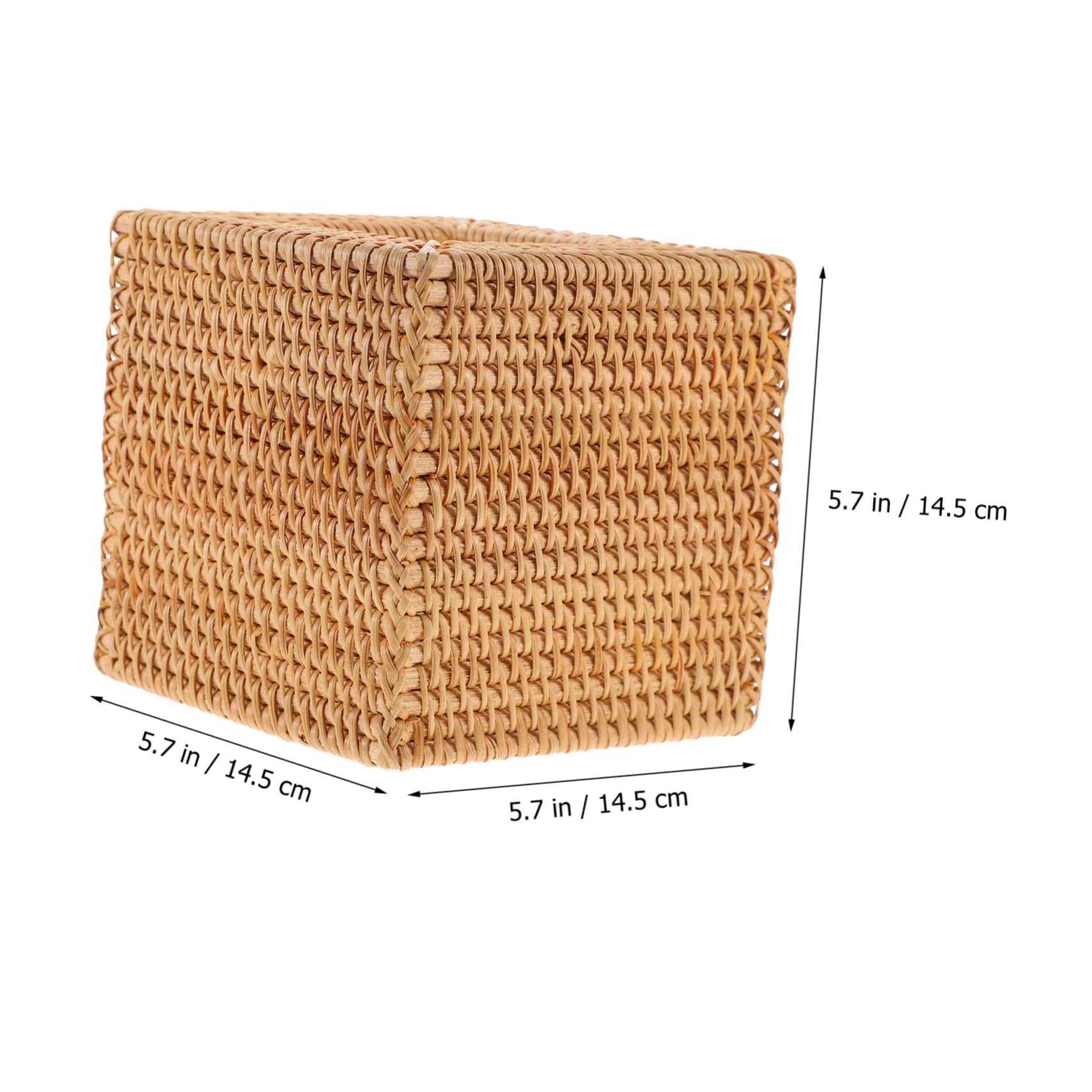 PRETYZOOM Rattan Tissue Box Cover Vintage Woven Napkin Holder Paper Towel Storage Organizer