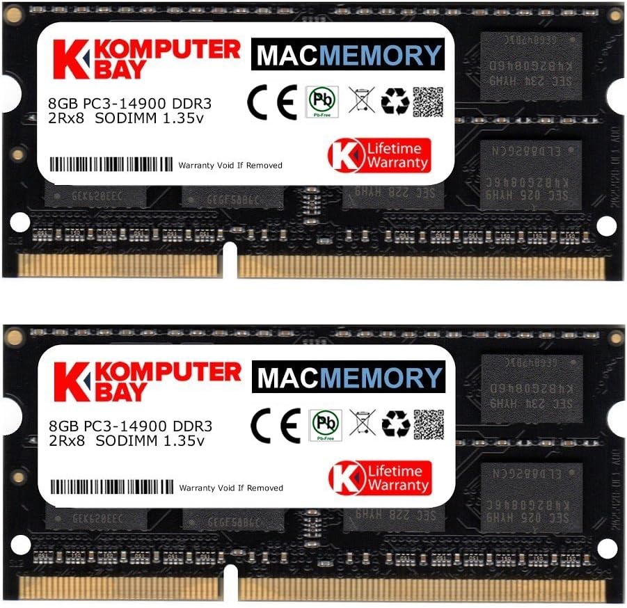 Komputerbay MACMEMORY 16GB Dual Channel Kit 2X 8GB 204pin 1.35v DDR3-1867 SO-DIMM 1867/14900S (1867MHz, CL13) for Apple iMac 27" 5K (Late 2015)