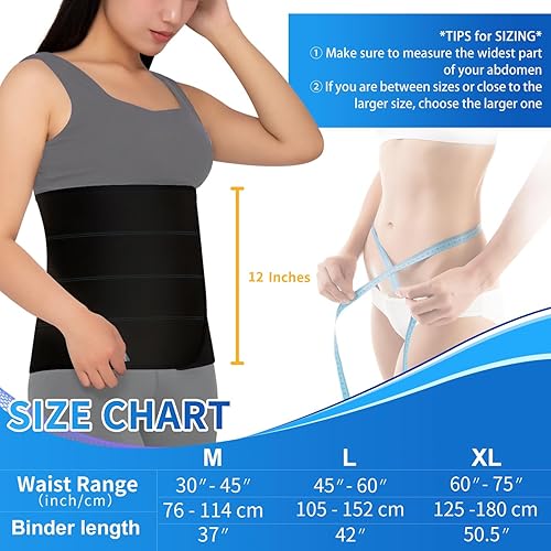 Vista 30 de S Faja abdominal poscirugía para hombres y mujeres, cinturón de abdominoplastia posparto de 12 pulgadas de alto que proporciona compresión