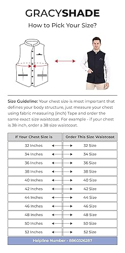 GRACYSHADE Men’s Nehru/Modi Jacket (Waistcoat) along-with Inner pocket - Premium Cotton Fabric with Polyester lining, Stylish Sleeveless Bandhgala Regular Fit for Festive, Casual, or Occasional