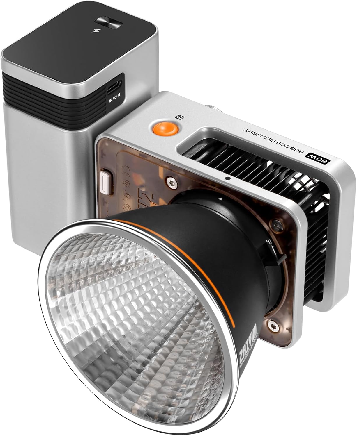 ZHIYUN X60 Combo RGB Video Light Photography Lighting - 2700K-6500K CRI 95 TLCI 98 w/Detachable Grip Battery,Support APP Control and PD Charge for YouTube,TikTok,Interview,Vlog,Live Stream