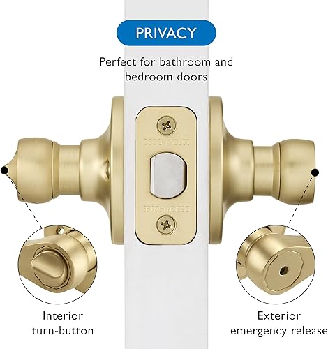 Miniatura 4 de Design House 728907 Springdale - Manija de puerta en oro satinado, cama y baño