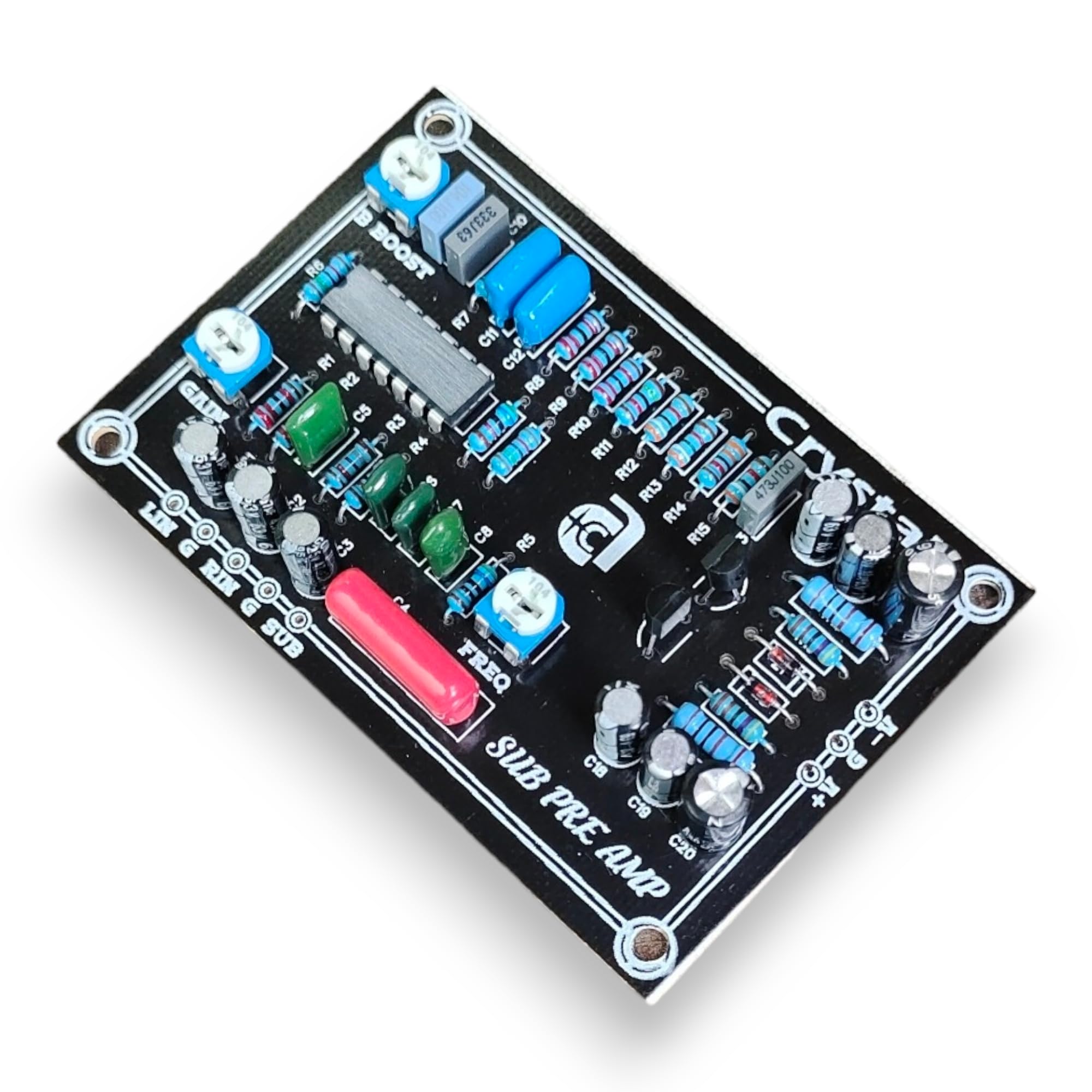 Crystal Subwoofer Pre-amp Board, Low Pass Filter For Frequency-BASS Boost with Gain Adjustable Control, DC 24V To 42V Dual Supply-image-40