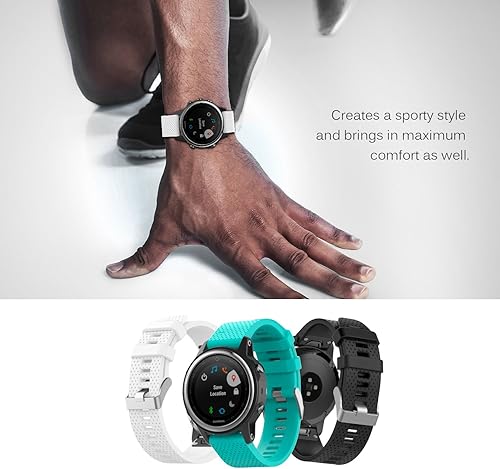 Miniatura 6 de MoKo Band compatible con Garmin Fenix 5S, correa de repuesto de silicona suave para Garmin Fenix 5S Plus, 5S Multisport 1.654 in GPS, Fenix 6S,