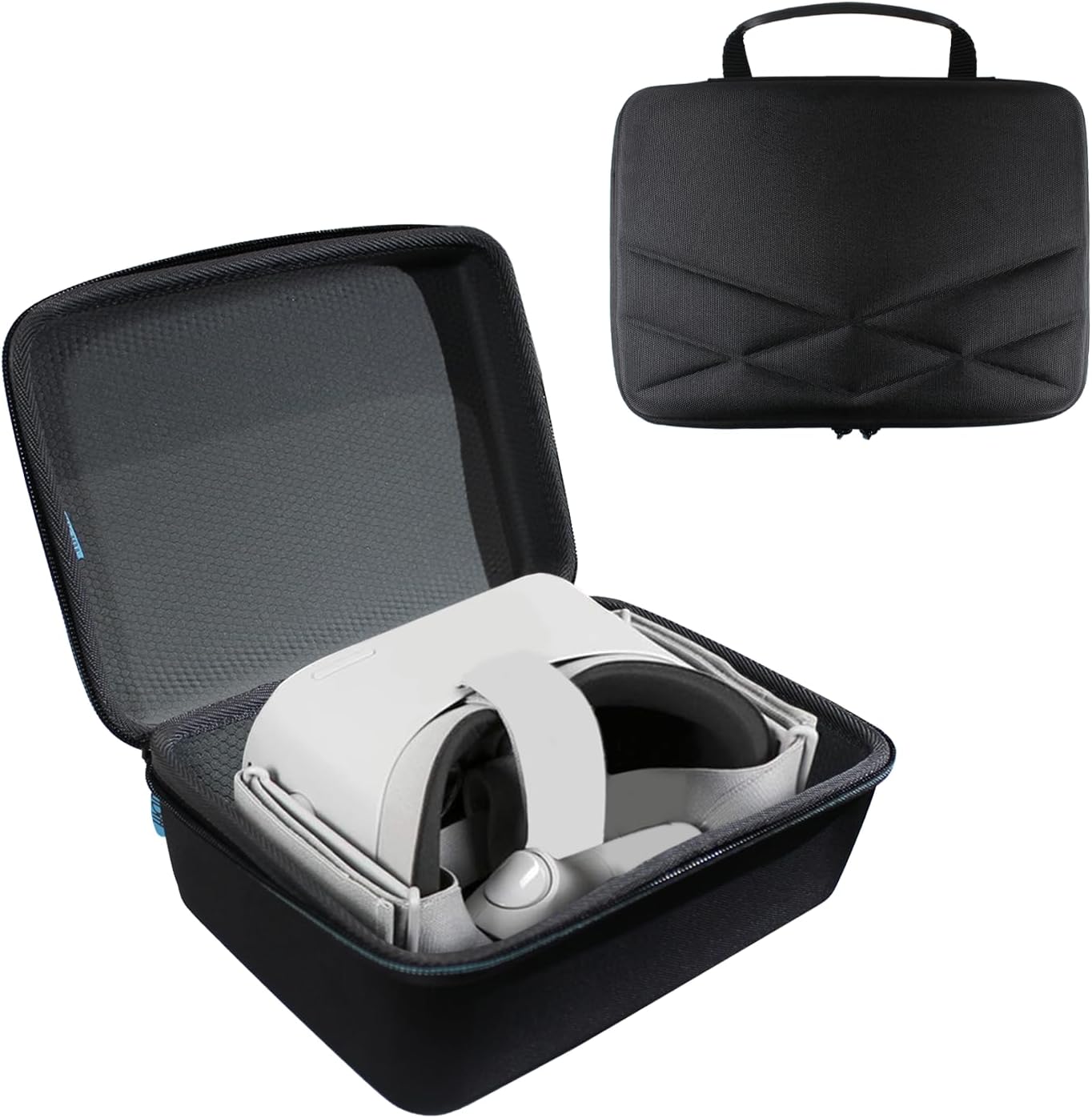 TUDIA Travel EVA Carrying Hard Case Compatible with Mr.Twinklelight, TECKNET Oculus Go VR Headset (Fits Controller & Charger), Water Resistant Storage Bag Shockproof Drop Protection [CASE ONLY]