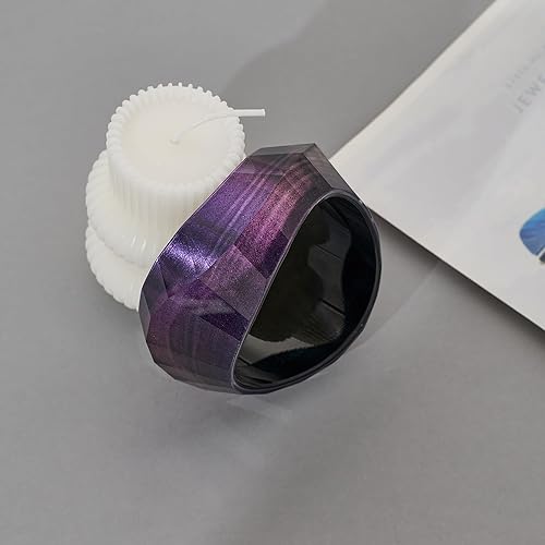 Miniatura 2 de Pulsera de resina acrílica de moda para mujer, gruesa y transparente, con placa moteada de acetato