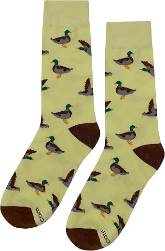Mallard Duck Dress Socks Funny Novelty Crazy Fun Design Men Size 8-12 Cotton Casual Crew Colorful Funky Fancy Socks Gift for Men