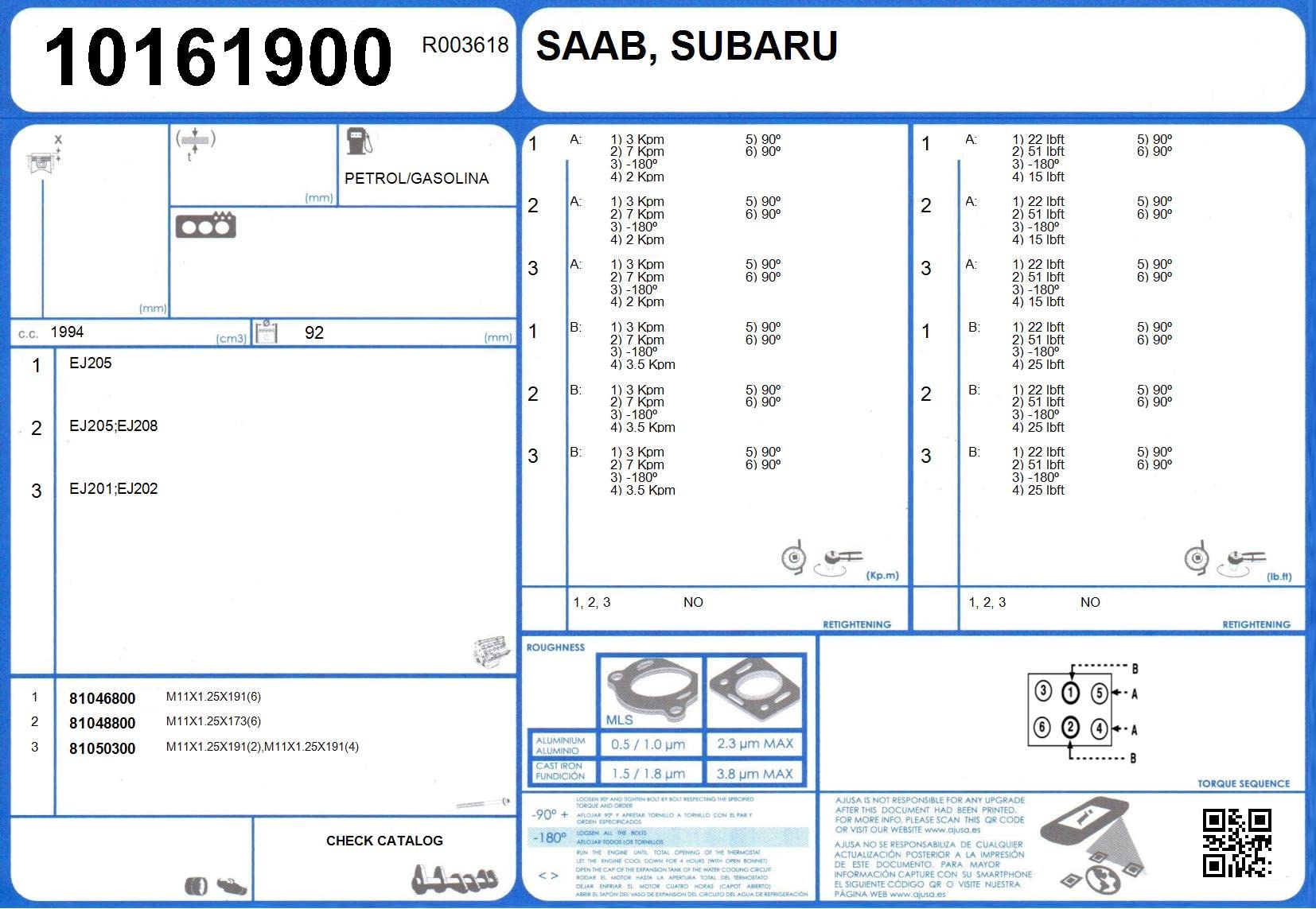 Ajusa 50244200 Juego completo de juntas, motor