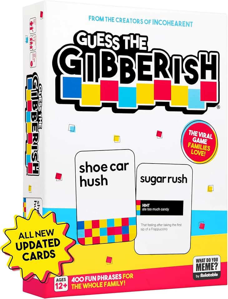 Guess The Gibberish Card Game for Families by Relatable, From The Creators of Incohereant, Fun Kids Games for Kids 12+, Game Night
